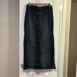 VINTAGE- paris blues long denim skirt